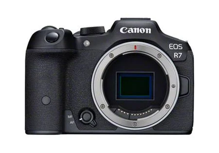 Canon EOS R7 mirrorless APS-C camera for enthusiasts, 2025 model.